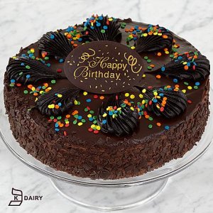 画像1: Happy Birthday Chocolate Mousse Torte with Belgian Chocolate Plaque