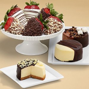 画像1: Dipped Cheesecake Trio & Half Dozen Fancy Strawberries