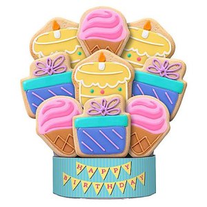 画像1: Birthday Celebration 9 Piece Cookie Bouquet