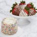 画像1: Petite Birthday Cake & Half Dozen Swizzled Strawberries (1)