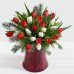 画像1: 30 Christmas Tulips with Fresh Douglas Fir (1)