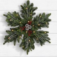 Frosted Fir Wreath with Lights