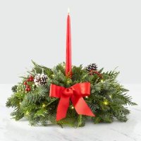 14 inch Deck the Halls Centerpiece with Lights
