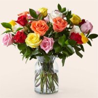 Mixed Roses(24 Roses With Vase)