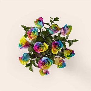 画像2: Rainbow Rose Bouquet (12 Roses No Vase)