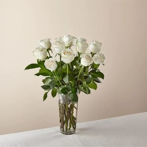 画像1: Long Stem White Rose Bouquet(STANDARD)