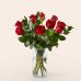 画像1: Red Rose Bouquet (12 Red Roses with Glass Vase) (1)