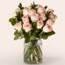画像1: Pink Champagne Rose Bouquet (24 Pink Roses With Vase) (1)