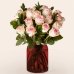 画像1: Pink Champagne Rose Bouquet with Red Vase (24 Pink Roses With Red Vase) (1)