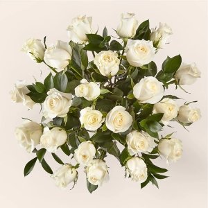 画像3: Moonlight White Rose Bouquet (24 White Roses with Vase)
