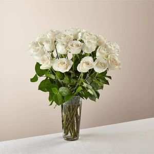 画像1: Long Stem White Rose Bouquet(PREMIUM)