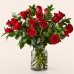 画像1: Red Rose Bouquet (24 Red Roses with Glass Vase) (1)