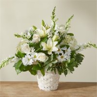 Ivory Elegance Floral Basket (Deluxe )