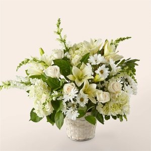 画像1: Ivory Elegance Floral Basket (Premium )