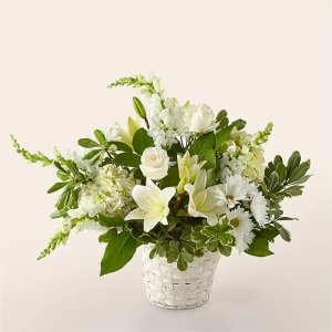 画像1: Ivory Elegance Floral Basket (Standard )