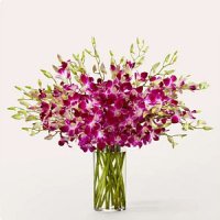 Positively Purple Orchid Bouquet(Deluxe with Vase)