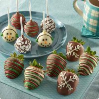 Winter Wonderland Belgian Chocolate Covered Strawberries and Cake Pops
