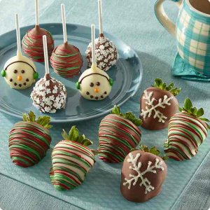 画像1: Winter Wonderland Belgian Chocolate Covered Strawberries and Cake Pops