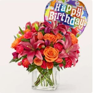 画像1: Lucky Lily Bouquet with Birthday Balloon(Premium)