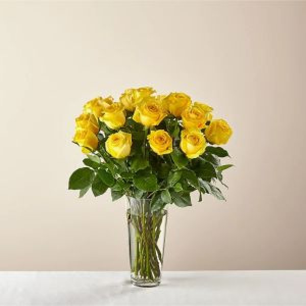 画像1: Long Stem Yellow Rose Bouquet(DELUXE 18 Yellow Roses) (1)