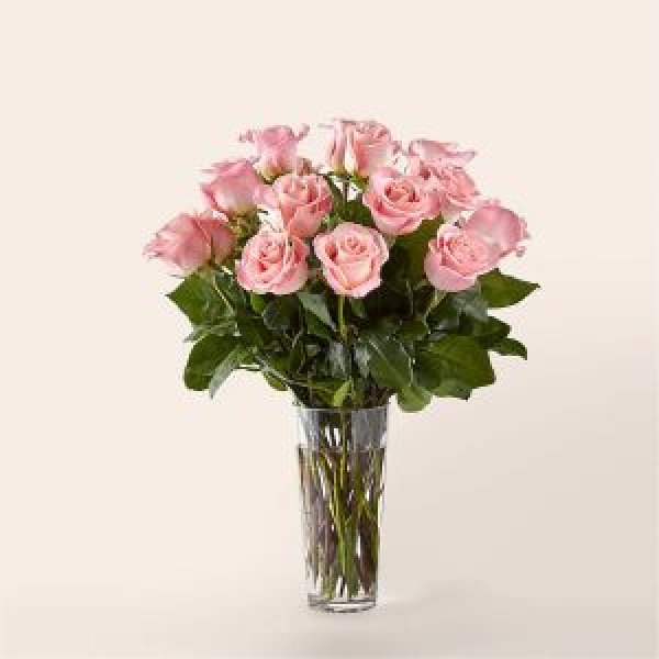 画像1: Long Stem Pink Rose Bouquet(DELUXE) (1)