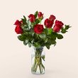 画像1: Red Rose Bouquet (12 Red Roses with Glass Vase) (1)