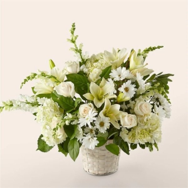 画像1: Ivory Elegance Floral Basket (Premium ) (1)