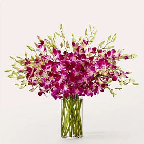 画像1: Positively Purple Orchid Bouquet(Deluxe with Vase) (1)