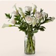画像1:  Vision in Ivory Rose and Calla Lily Bouquet(Deluxe) 花瓶付き (1)